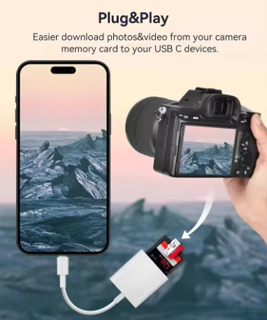 2-in-1 USB Typ C auf SD und TF Kartenleser in Weiß für Apple, Samsung, Huawei und Xiaomi - Bild 4