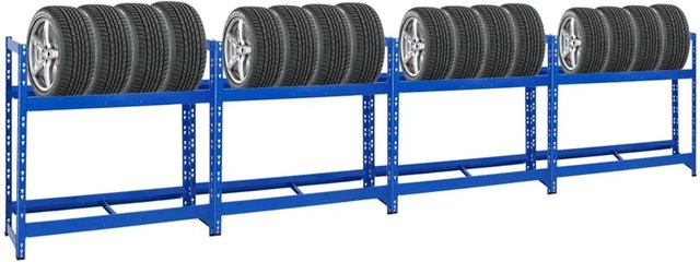 PROREGAL Tiger Reifenregal Set aus 4 Einheiten, Blau, H x B x T: 100 x 110 x 35 cm - Bild 1