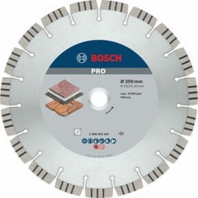 Bosch Diamanttrennscheibe Best for Stone für Stein und Beton, Farbe: Silber, Durchmesser: 300 mm, Bohrung: 25,40 mm, Dicke: 2,8 mm, Breite: 15 mm - Bild 1