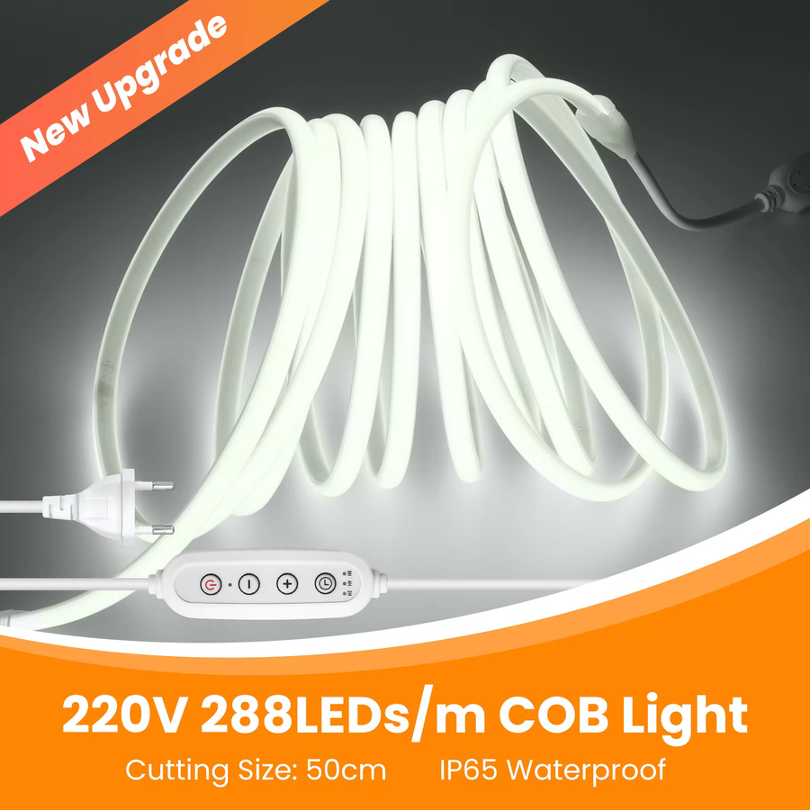 HEGEHE RGB COB-Neonstreifen LED-Licht, dimmbar mit Timer, wasserdicht, Multicolour, für Innen und Außen - Bild 3