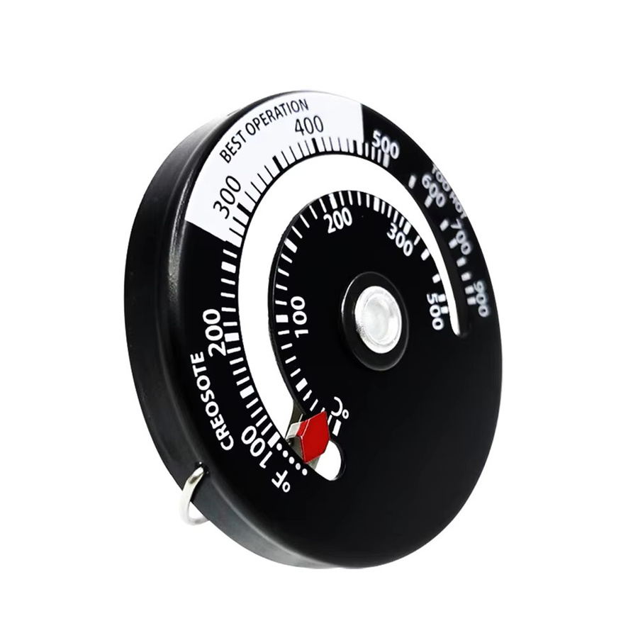 Aideepen Magnetisches Holzofen-Thermometer mit Sonde in Schwarz für Kamin, Ofen, Grill und Backofen - Bild 3
