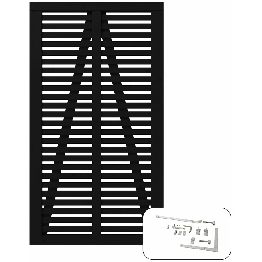 Plus Einzeltor Harmoni aus Nadelholz in Schwarz, Breite: 100 cm, Höhe: 180 cm - Bild 2