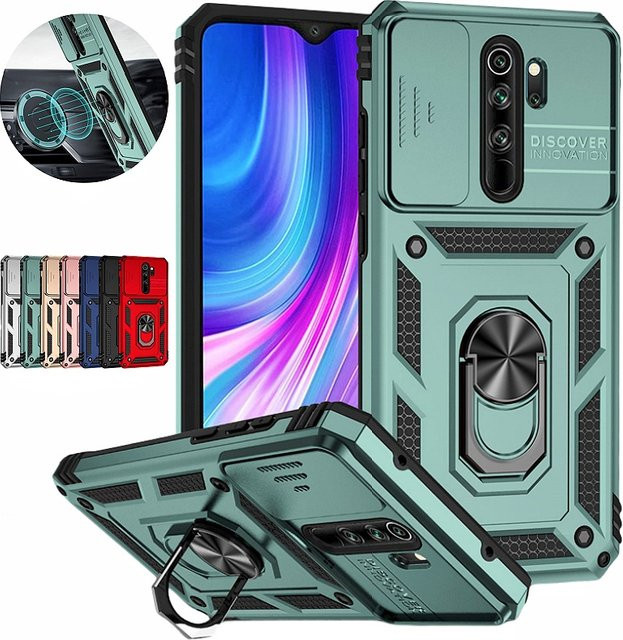 Stoßfeste Rüstung-Schutzhülle für Xiaomi Redmi Note 8 Pro mit Kameraschutz in Grün - Bild 1