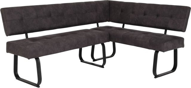 Eckbank Hela LUISE in Anthrazit mit Vintage Optik und Microfaser, B/H/T: 202 x 92 x 152 cm - Bild 1
