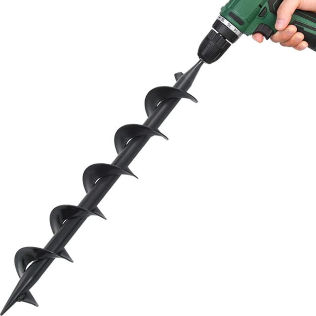 Vidaxl Erdbohrer für Bohrmaschine aus Edelstahl in Schwarz, Durchmesser: 7,5 cm, Länge: 60 cm - Bild 1