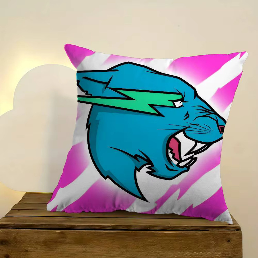 Dekorativer Kissenbezug Game Blogger Logo mit Tier-Grafik aus Polyester, B/H: 50 x 30 cm, Mehrfarbig - Bild 3
