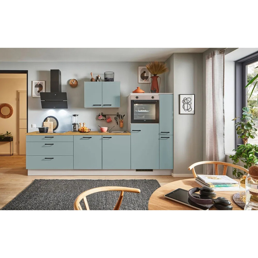 pino Küchenzeile Nordisch Grün mit 1 Geräte- und 1 Seitenschrank, Breite: 280 cm, Höhe: 174 cm, Tiefe: 60 cm - Bild 2