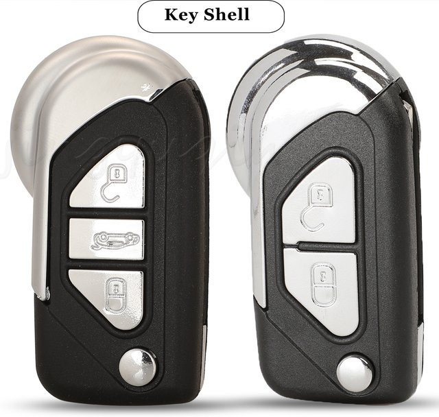 Jingyuqin Flip Remote Auto Schlüssel FOB Fall Shell für Citroen DS3 und Peugeot 2/3 Tasten, Farbe: Schwarz, Uncut VA2 Schlüsselklinge, Auto Gehäuse Abdeckung - Bild 1