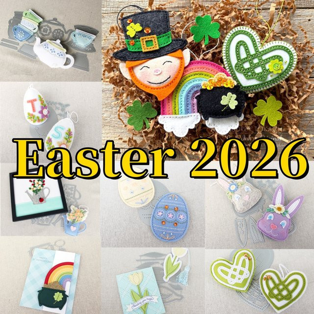 Metall-Stanzformen Set für DIY-Dekoration und Scrapbooking mit Motiven Blumen-Ei, Teestunde, Hase und Herz in Multicolour - Bild 1
