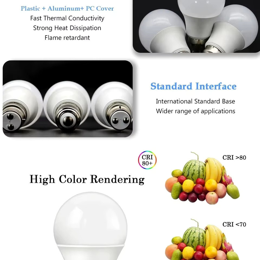 A60 LED-Lampe mit Lichtsensor, E27, 10 W, Weiß, Cool White - Bild 3