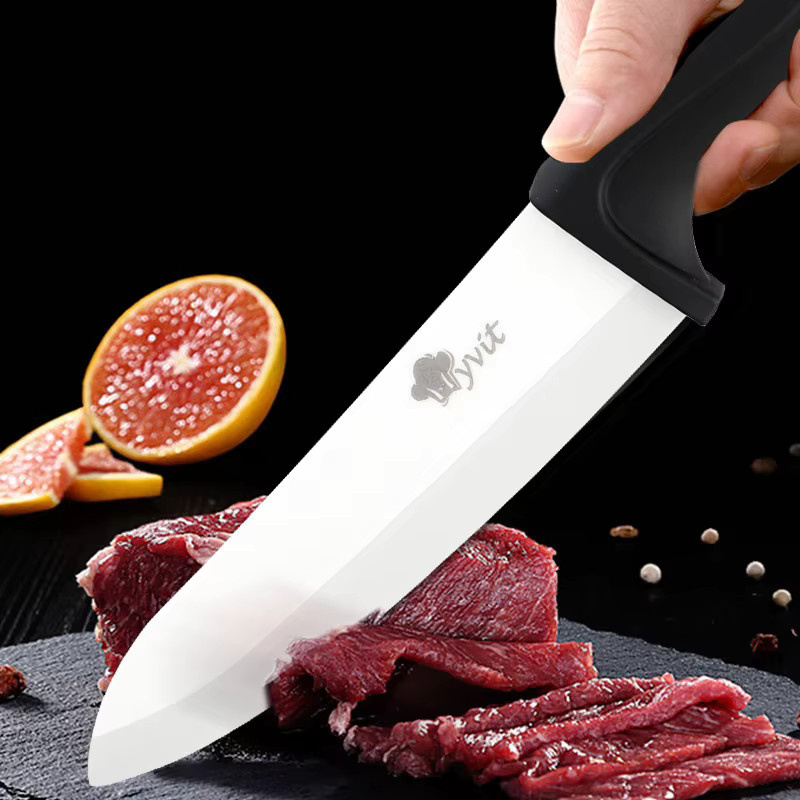MYVIT Keramikmesser Set mit weißer Klinge und Schäler aus Zirkonia in Weiß und Grau - Bild 1