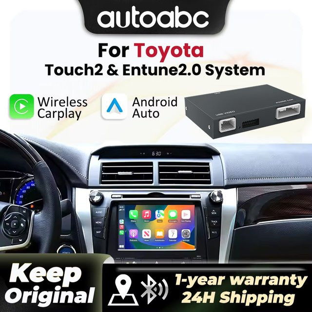 AUTOABC Drahtlose CarPlay und Android Auto Decoder Box für Toyota Touch2 Entune 2,0 in Schwarz - Bild 1