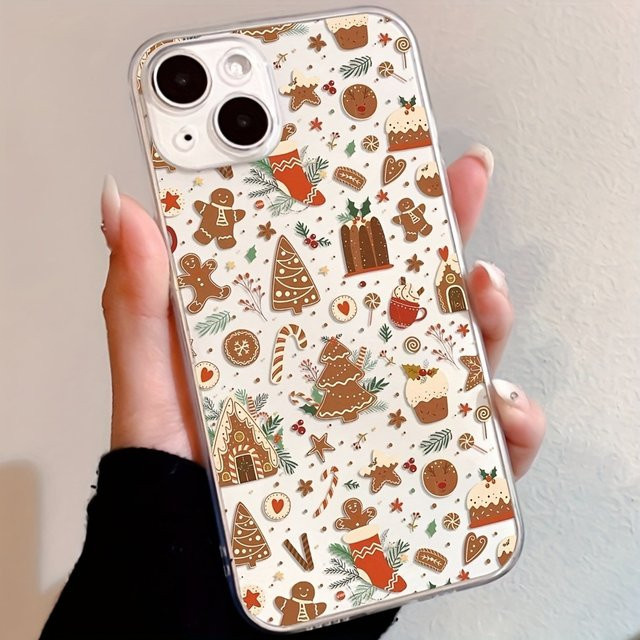 Transparente TPU-Handyhülle mit buntem Weihnachtsmuster für Apple iPhone 17 16 15 14 13 12 11 Pro Max Plus Mini und XS XR X 7 8 - Bild 1