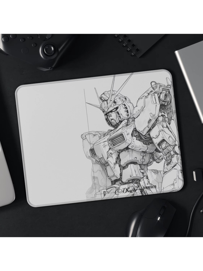Bandai Gundam Rx78-2 Mobile Warrior Mauspad aus rutschfestem Leder in Weiß - Bild 2