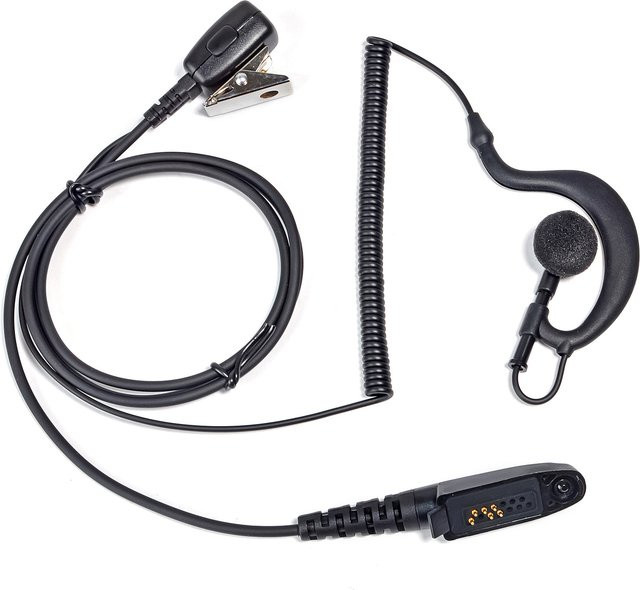 Motorola G-förmiges In-Ear Headset mit Mikrofon für Funkgeräte, Schwarz - Bild 1