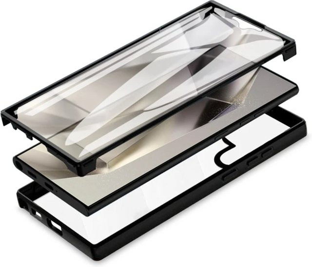 Samsung 360 Grad Ganzkörper-Schutzhülle mit Displayschutzfolie in Schwarz für Galaxy S21, S22, S23 FE, S24 Plus und S25 Ultra - Bild 1