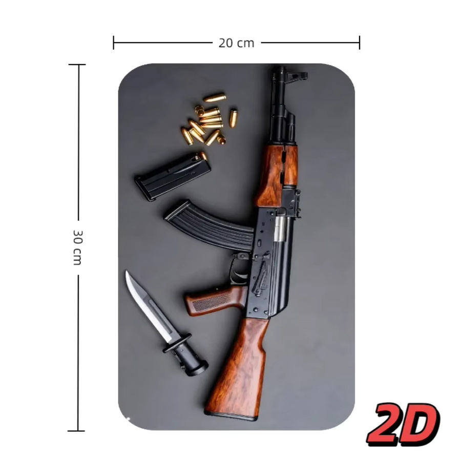 CIFBUY Vintage AK47 Gewehr Metall Wandkunst Dekor in Schwarz - Bild 2
