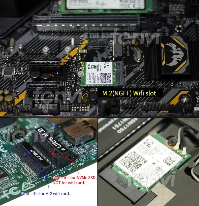 Intel AX210 WiFi 6E WLAN Karte mit Bluetooth 5.3, Tri-Band, 2,4 Gbit/s, M.2 NGFF Schnittstelle - Bild 4