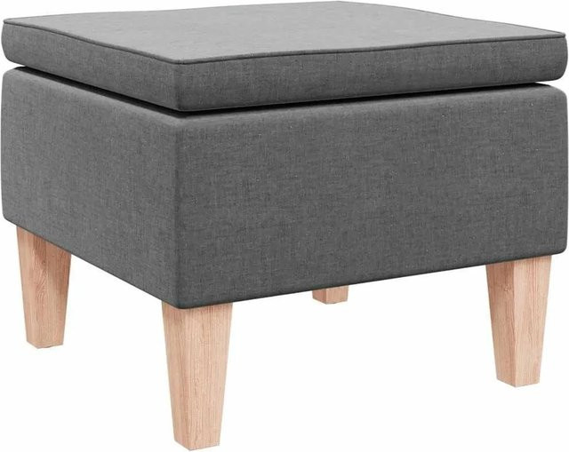 vidaXL Hocker in Grau mit Holzbeinen aus Kautschukholz - Bild 1