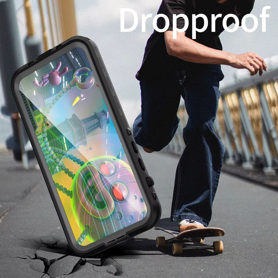 Shellbox Magnetische wasserdichte Schutzhülle IP68 stoßfest und staubdicht für iPhone 16 Pro Max, 15, 14 und 13 in Schwarz - Bild 2