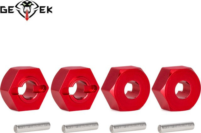 MALOM RC Rad Sechskantnabenadapter, 4-teiliges Set, Metall, Rot, 1:14 - Bild 1