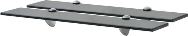 vidaXL Schweberegale aus gehärtetem Sicherheitsglas, 2er Set, Schwarz, B: 60 cm, T: 20 cm, Höhe: 0,8 cm - Bild 1
