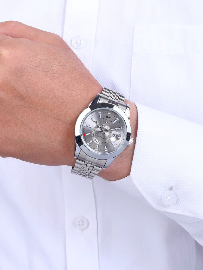 Ricecgo Armbanduhr, Quarz, Edelstahl, Silber, Herren - Bild 4