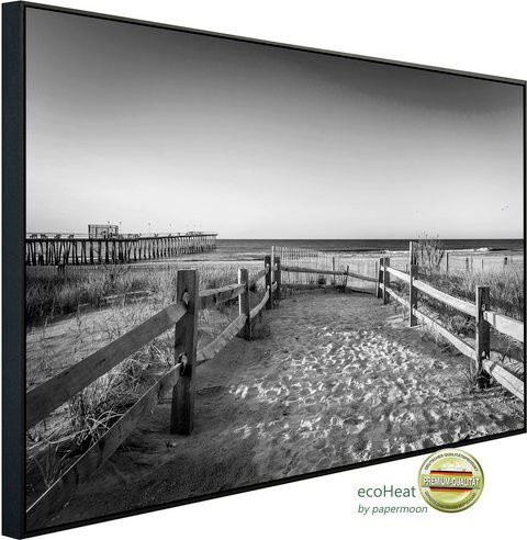 papermoon EcoHeat Infrarotheizung Strand Schwarz Weiss mit App-Steuerung und Überhitzungsschutz - Bild 1
