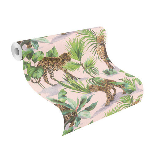 Selbstklebende Rasch Vliestapete Savanna mit exotischer Landschaft und Tieren, Mehrfarbig (Braun, Grün, Grau), B: 0,53 m x L: 6 m - Bild 3