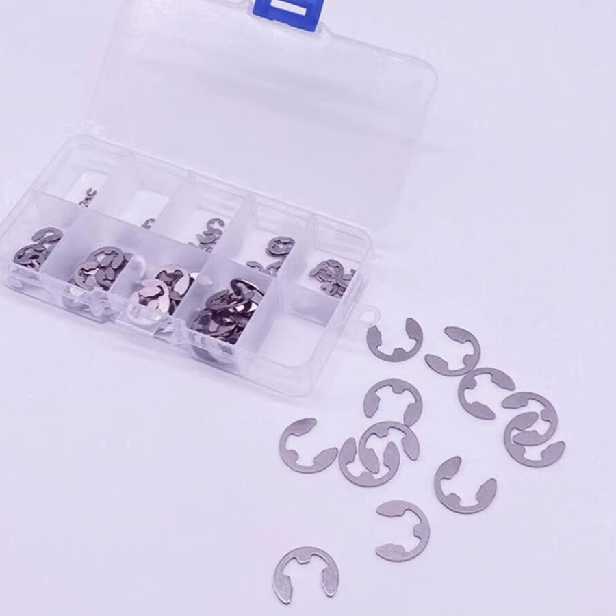 Sprengring-Set aus Edelstahl 304 in Silber, E-Clips für nasse Umgebungen, M1,5 – M10 inklusive Kunststoffbox - Bild 3