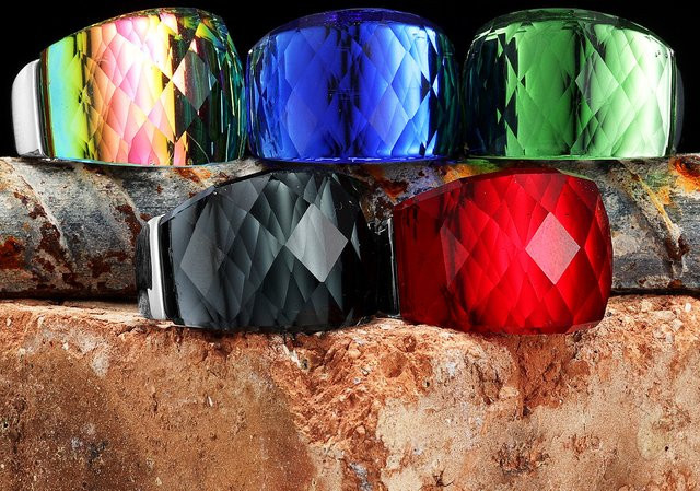 Metal Town Ring, Edelstahl, Kristall, Bunt, Unisex - Bild 1