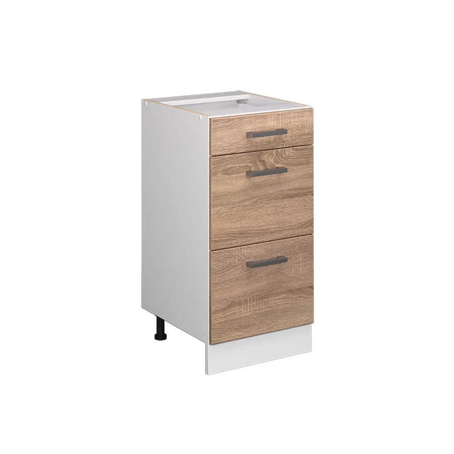Vicco Küchenunterschrank R-Line Sonoma Weiß mit Schubladen ohne Arbeitsplatte Breite: 40 cm - Bild 2