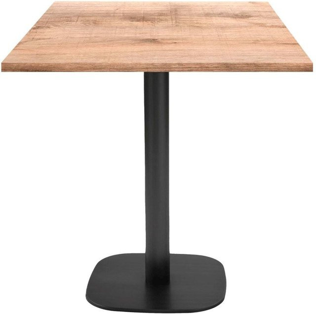 RestooTab Tisch Round quadratisch in Eiche und Schwarz, B/T/H: 70 x 70 x 75 cm - Bild 1