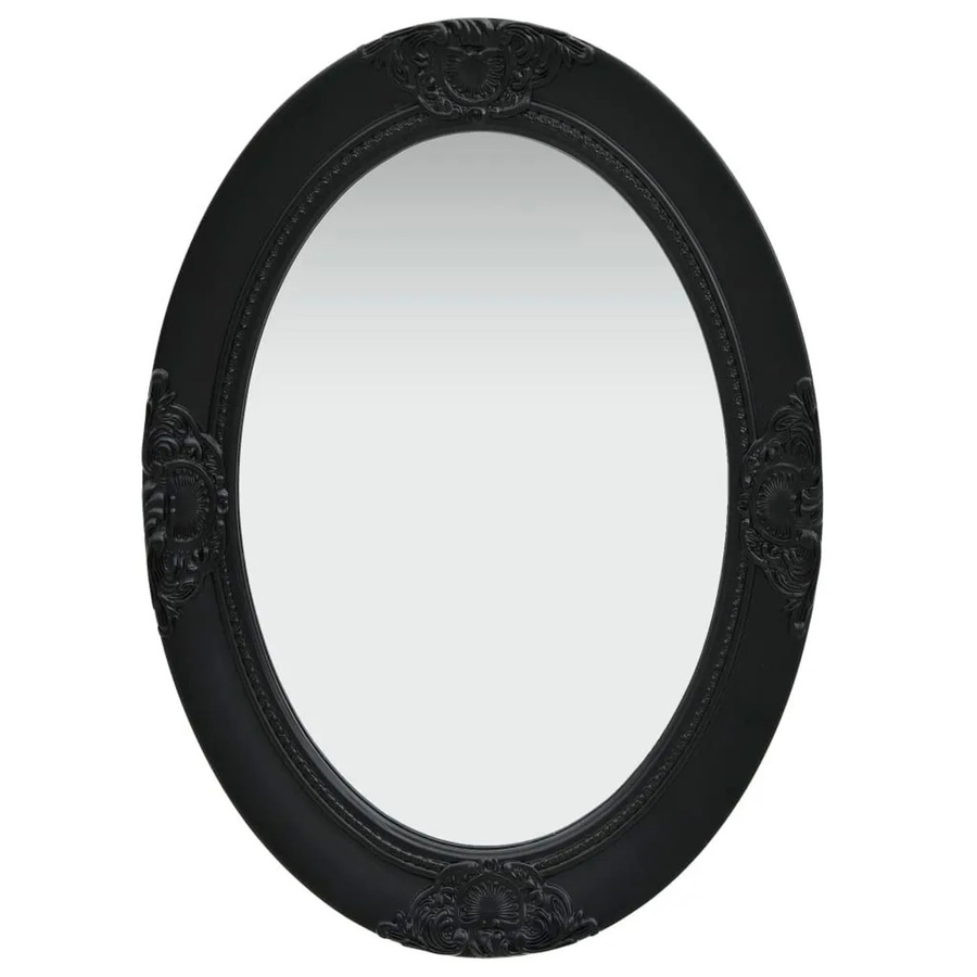 vidaXL Wandspiegel im Barock-Stil in Schwarz, oval, Breite: 50 cm, Höhe: 70 cm - Bild 2