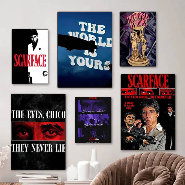 Vintage Filmplakat Scarface Rastar Poster in Multicolor auf Whitepaper-Druck B: 15,0 cm, H: 15,0 cm - Bild 1