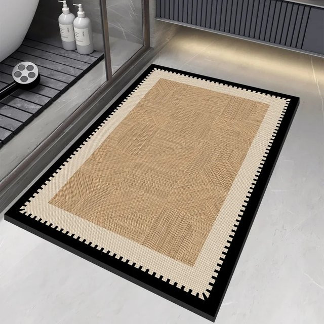 VIKAMA Geometrischer Teppich in Beige im Modernen Ins-Stil für Wohnzimmer und Badezimmer - Bild 1
