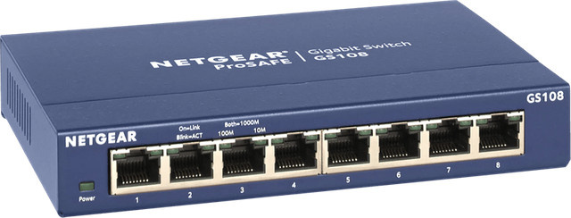Netgear ProSAFE GS108GE Netzwerk Switch mit 8 Ports und 1 GBit/s Ethernet/LAN in Blau - Bild 2