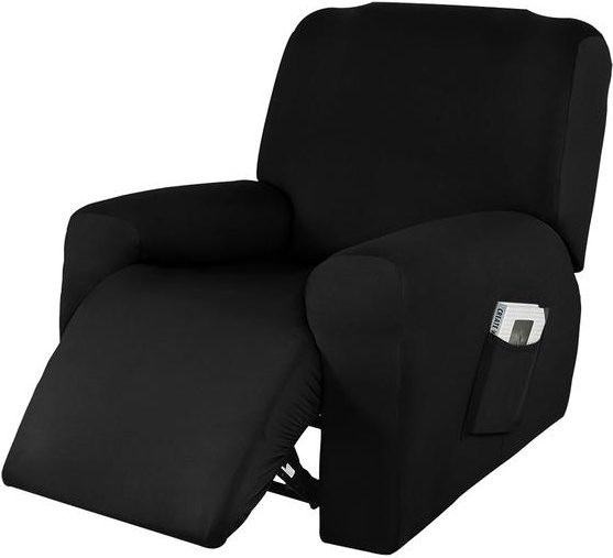 Yiran Furniture Sommer-Liegesofabezug für 2er Relax-Sessel in Schwarz, elastischer Stretch-Schonbezug aus Polyester und Elastan - Bild 1
