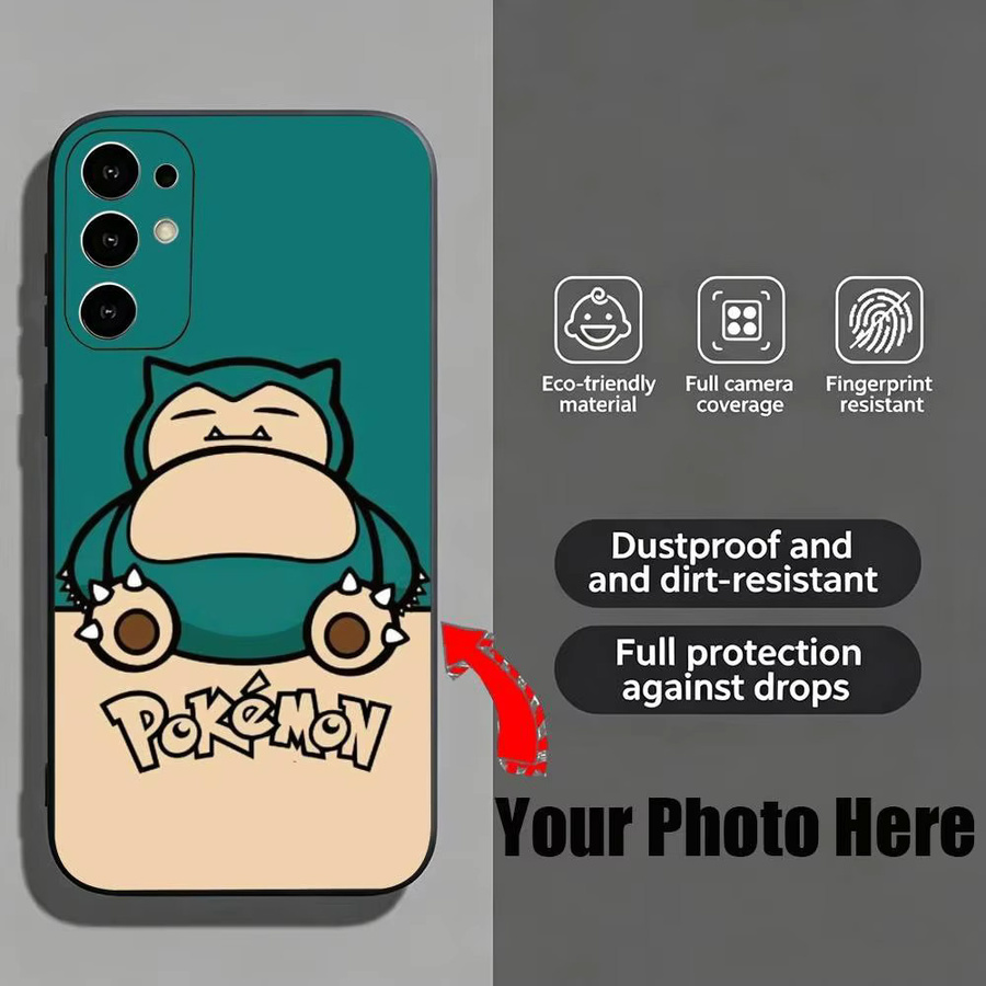 Pokemon Snorlax Handyhülle aus schwarzem Silikon für Samsung Galaxy S25 S24 S23 S22 S21 S20 Ultra Plus FE Lite - Bild 2