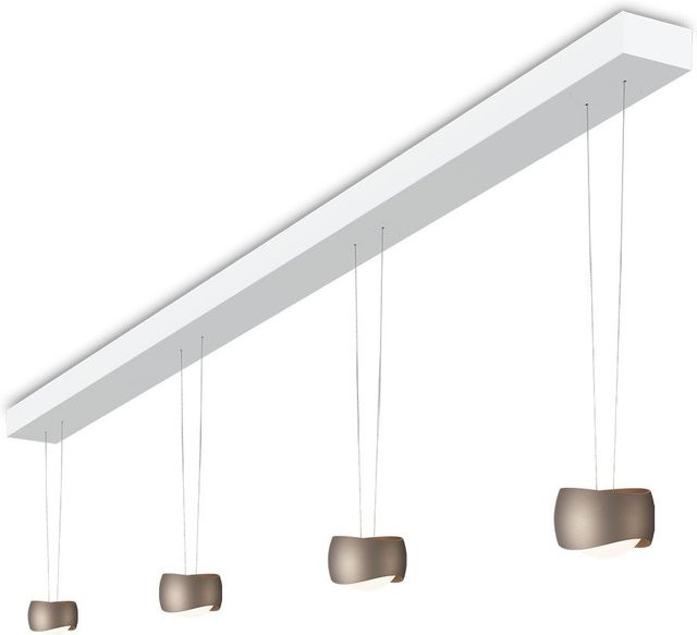 Oligo Curved Slack-Line LED-Pendelleuchte 4-flammig in Brazilian Brown und Weiß matt mit Tunable White (2200K - 5000K) - Bild 1