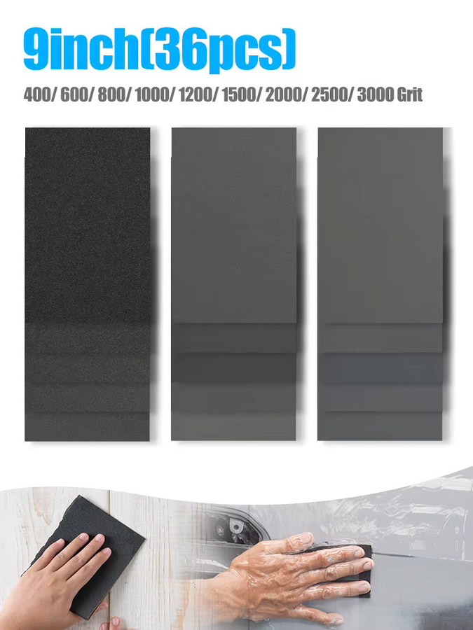 XCAN 36-teiliges Nass-Trocken-Schleifpapier-Set für Holz und Metall mit Körnungen von 400 bis 3000 - Bild 7