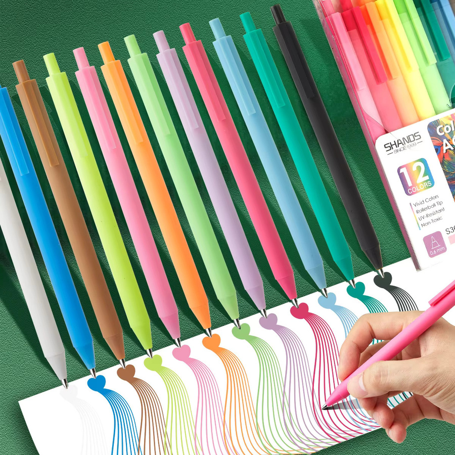 Kolorowys Acryl-Gelstifte Set mit 12 Farben und 0,6 mm feiner Spitze für Malbücher und Bastelarbeiten - Bild 2