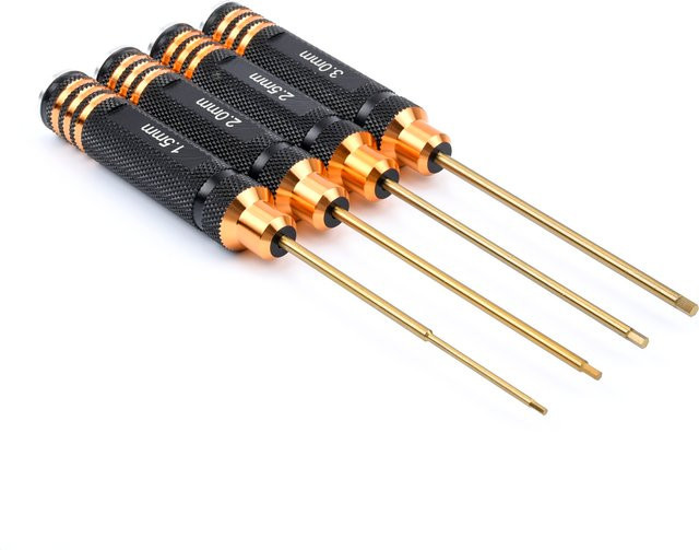 Readytosky 4er-Set Sechskantschlüssel mit Titanbeschichtung in Gold für RC-Modelle, gehärteter Stahl, Größen: 0,5 mm, 1,5 mm, 2,0 mm - Bild 1