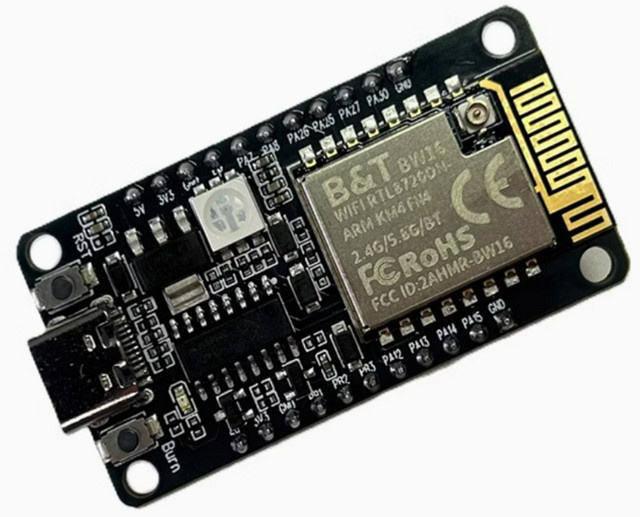 BW16 KIT ESP RTL8720DN NodeMCU Wi-Fi und Bluetooth Modul mit 4MB Flash und IPEX Anschluss in Schwarz - Bild 1