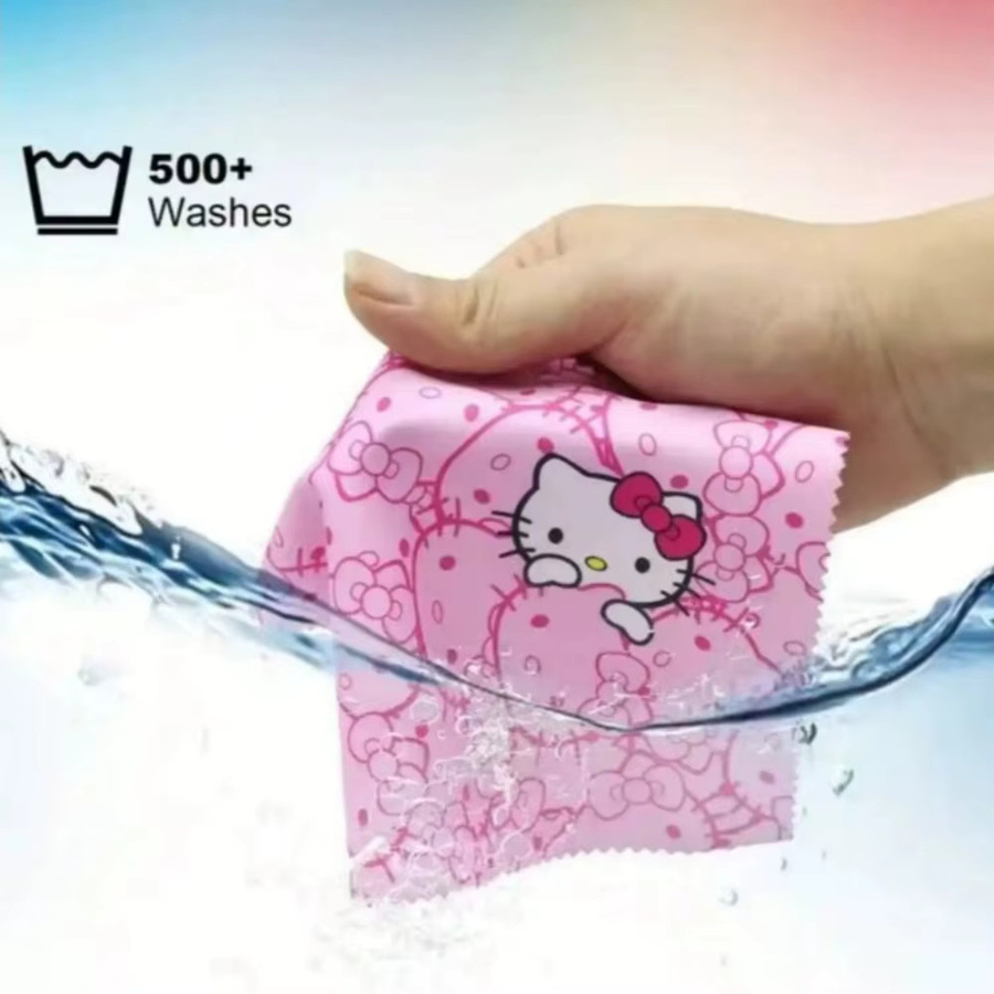 Sanrio Hello Kitty Brillenetui und Reinigungstuch Set, 3-teilig, Rosa, Mikrofaser - Bild 2