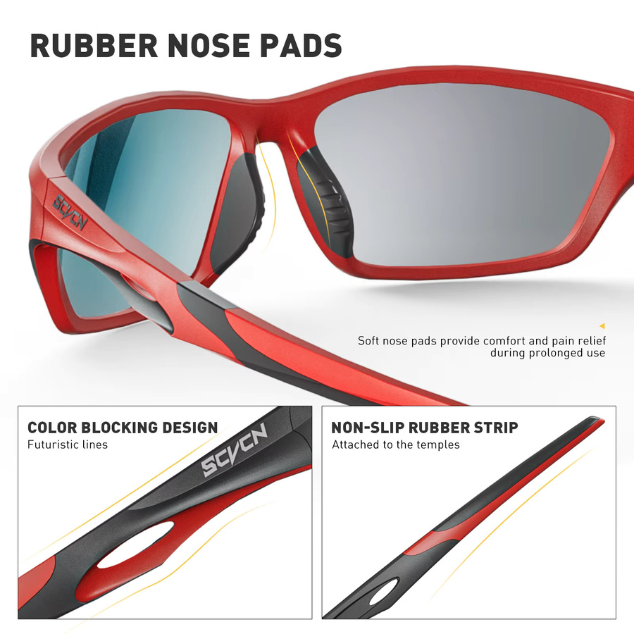 SCVCN Sportsonnenbrille, Vollrand, Kunststoff, Unisex, polarisiert - Bild 2