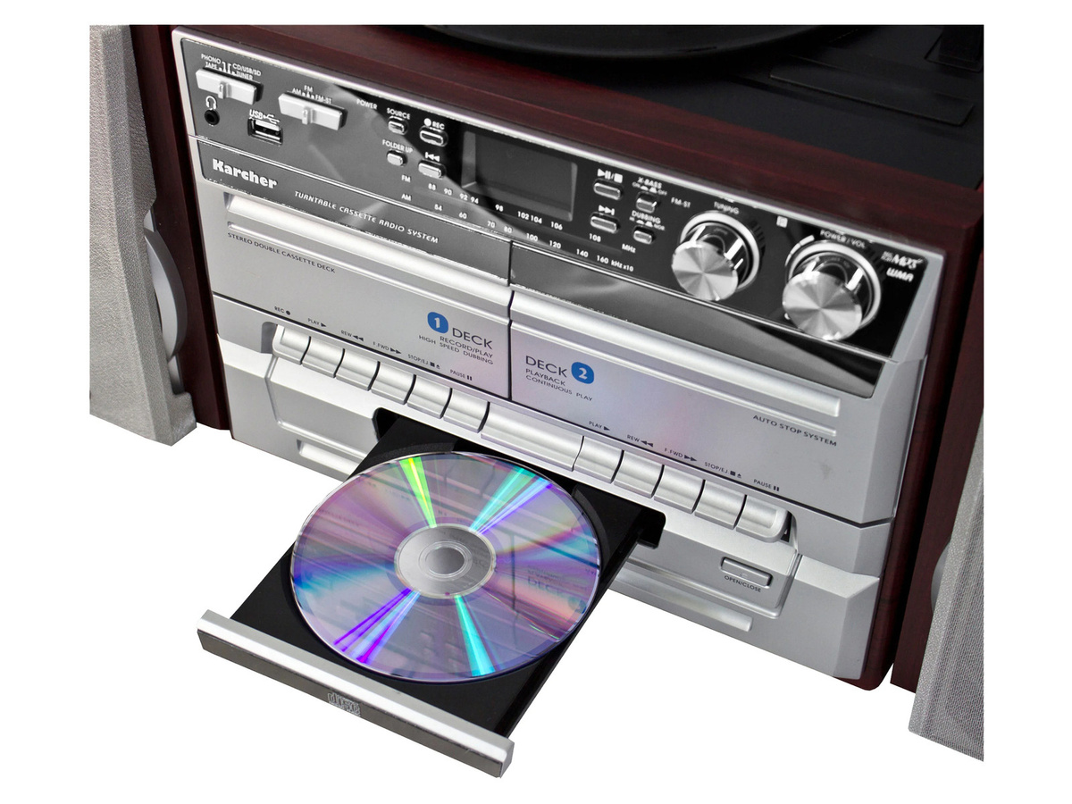 Karcher Kompaktanlage KA 320 mit Plattenspieler und CD-Player in Braun und Silber - Bild 4