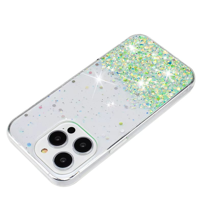 Glitzer-Handyhülle mit Nachtlicht-Effekt und flüssigem Treibsand in Pink für Apple iPhone Modelle (iPhone 17 bis 11 Pro Max) mit TPU Soft Case - Bild 4