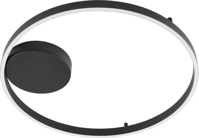 Lucande Smart Home LED Deckenlampe Moise in Schwarz, moderne 1-flammige Wohnzimmerleuchte aus Aluminium mit Leselampe, dimmbar und Fernbedienung - Bild 1