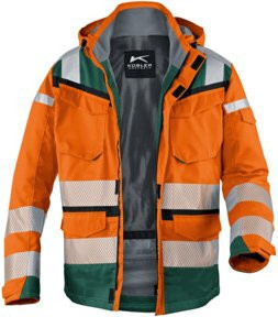 Kübler PSA Reflectiq Jacke 1307 in Warnorange/Moosgrün Größe XL aus Polyester - Bild 1